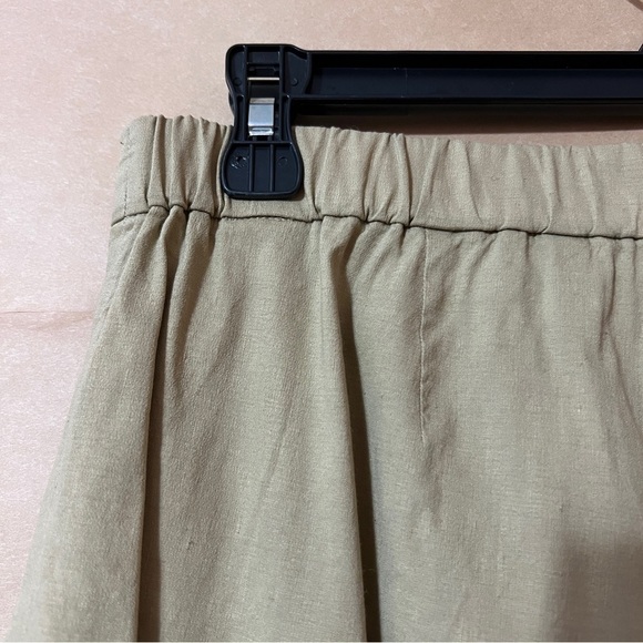 Theory | Linen Basic Pull-on Pants Eco Crunch Wash High Rise Beige Clay Size 6 - Picture 9 of 11